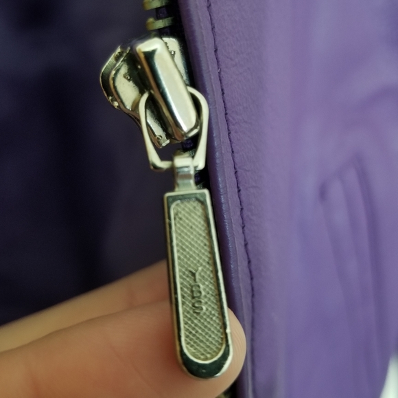 Vintage LA-ROSE Purple Leather Zip Up Jacket Size Small - Picture 6 of 16